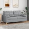 2místná pohovka s polštáři světle šedá 140 cm textil 3200782