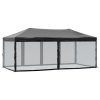 Skládací party stan s bočními stěnami černý 3 x 6 m 93553