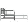 Rám vysouvací postele/pohovky šedý kovový 90 x 200 cm 324754