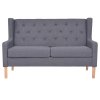 Sedací souprava 2 kusy textil šedá 274932