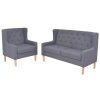 Sedací souprava 2 kusy textil šedá 274932