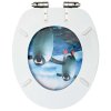 WC sedátka s funkcí pomalého sklápění 2 ks MDF motiv tučňáka 3056415