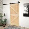 Posuvné dveře se setem kování 80 x 210 cm masivní borové dřevo 3057485