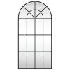 Nástěnné zrcadlo černé 50 x 100 cm oblouk železo 358626