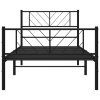 Kovový rám postele s hlavovým a nožním čelem černý 80 x 200 cm 372188