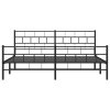 Kovový rám postele s hlavovým a nožním čelem černý 193 x 203 cm 355683