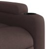 Masážní polohovací křeslo tmavě hnědé textil 372382