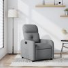 Polohovací křeslo světle šedé textil 374197