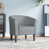 Klubové křeslo světle šedé textil 356429