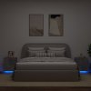 Noční stolky LED osvětlení 2 ks betonově šedé kompozitní dřevo 836742