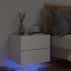 Nástěnný noční stolek s LED osvětlením bílý 836812