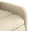 Zvedací masážní polohovací křeslo krémové textil 3206716