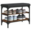 Lavice s botníkem kouřový dub 62 x 32 x 47 cm kompozitní dřevo 835154