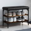 Lavice s botníkem kouřový dub 62 x 32 x 47 cm kompozitní dřevo 835154