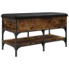 Lavice s botníkem kouřový dub 82 x 42 x 45 cm kompozitní dřevo 835194