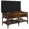 Lavice s botníkem kouřový dub 82 x 42 x 45 cm kompozitní dřevo 835194