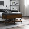 Lavice s botníkem hnědý dub 82 x 42 x 45 cm kompozitní dřevo 835196