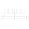 Kovový rám postele s čelem bílý 193 x 203 cm 374492