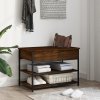 Lavice s botníkem hnědý dub 70 x 42,5 x 50 cm kompozitní dřevo 839032