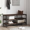 Lavice s botníkem hnědý dub 100 x 38,5 x 49 cm kompozitní dřevo 839047