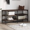 Lavice s botníkem hnědý dub 100 x 38,5 x 49 cm kompozitní dřevo 839047