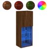TV skříňka s LED osvětlením hnědý dub 40,5 x 30 x 102 cm 837063