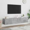 Nástěnné TV skříňky s LED 2 ks betonově šedé 80 x 35 x 31 cm 837288