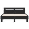 Rám postele s čelem černý 140 x 200 cm kompozitní dřevo 3207421