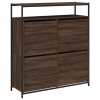 Botník se 4 výklopnými zásuvkami hnědý dub 100 x 34 x 112 cm 3214417