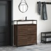 Botník se 4 výklopnými zásuvkami hnědý dub 100 x 34 x 112 cm 3214417