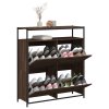Botník se 4 výklopnými zásuvkami hnědý dub 100 x 34 x 112 cm 3214417