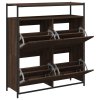 Botník se 4 výklopnými zásuvkami hnědý dub 100 x 34 x 112 cm 3214417