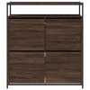Botník se 4 výklopnými zásuvkami hnědý dub 100 x 34 x 112 cm 3214417