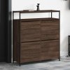 Botník se 4 výklopnými zásuvkami hnědý dub 100 x 34 x 112 cm 3214417