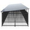 Venkovní psí kotec se střechou ocel 16,89 m² 3124596