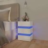 Noční stolek s LED lesklý bílý 45 x 35 x 67 cm kompozitní dřevo 326846
