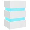 Noční stolek s LED lesklý bílý 45 x 35 x 67 cm kompozitní dřevo 326846