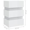 Noční stolek s LED lesklý bílý 45 x 35 x 67 cm kompozitní dřevo 326846