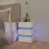 Noční stolek s LED lesklý bílý 45 x 35 x 67 cm kompozitní dřevo 326846
