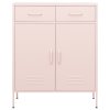 Úložná skříň růžová 80 x 35 x 101,5 cm ocel 336157