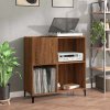 Skříňka na LP desky hnědý dub 84,5x38x89 cm kompozitní dřevo 832004