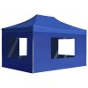 Profesionální skládací party stan + stěny hliník 4,5x3 m modrý 45497