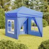 Skládací party stan s bočními stěnami modrý 2 x 2 m 93500