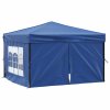 Skládací party stan s bočními stěnami modrý 3 x 3 m 93521