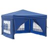 Skládací party stan s bočními stěnami modrý 3 x 3 m 93521