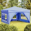 Skládací party stan s bočními stěnami modrý 3 x 3 m 93521