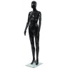 Dámská figurína celá postava základna sklo lesklá černá 175 cm 142929