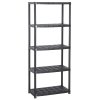 Úložný regál 5patrový černý 71 x 38 x 170 cm plast 147684
