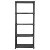 Úložný regál 5patrový černý 71 x 38 x 170 cm plast 147684