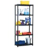 Úložný regál 5patrový černý 71 x 38 x 170 cm plast 147684